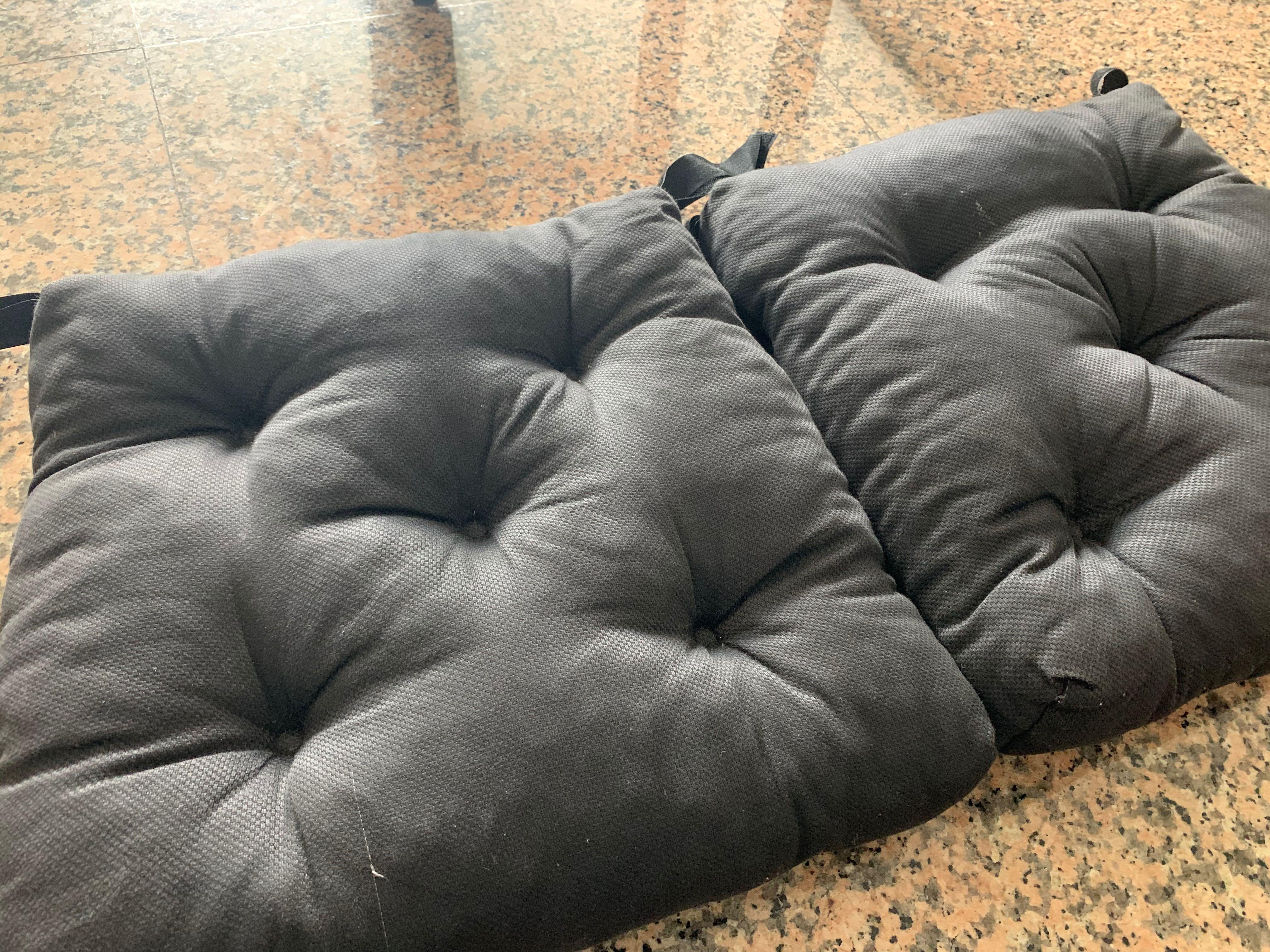 IKEA 2 black Chair cushions, Furniture & Home Living, Furniture, Chairs