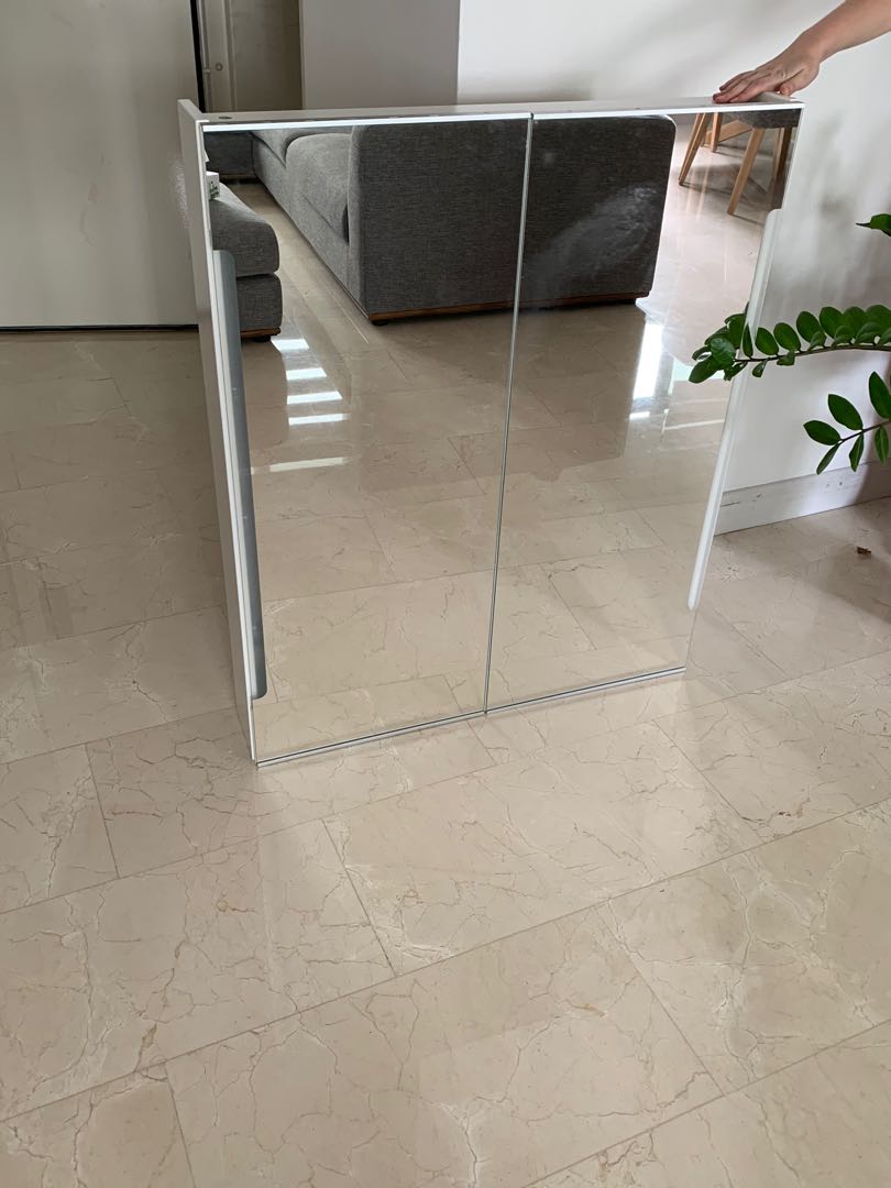 IKEA mirror with lighting, Furniture, Home Decor, Lighting