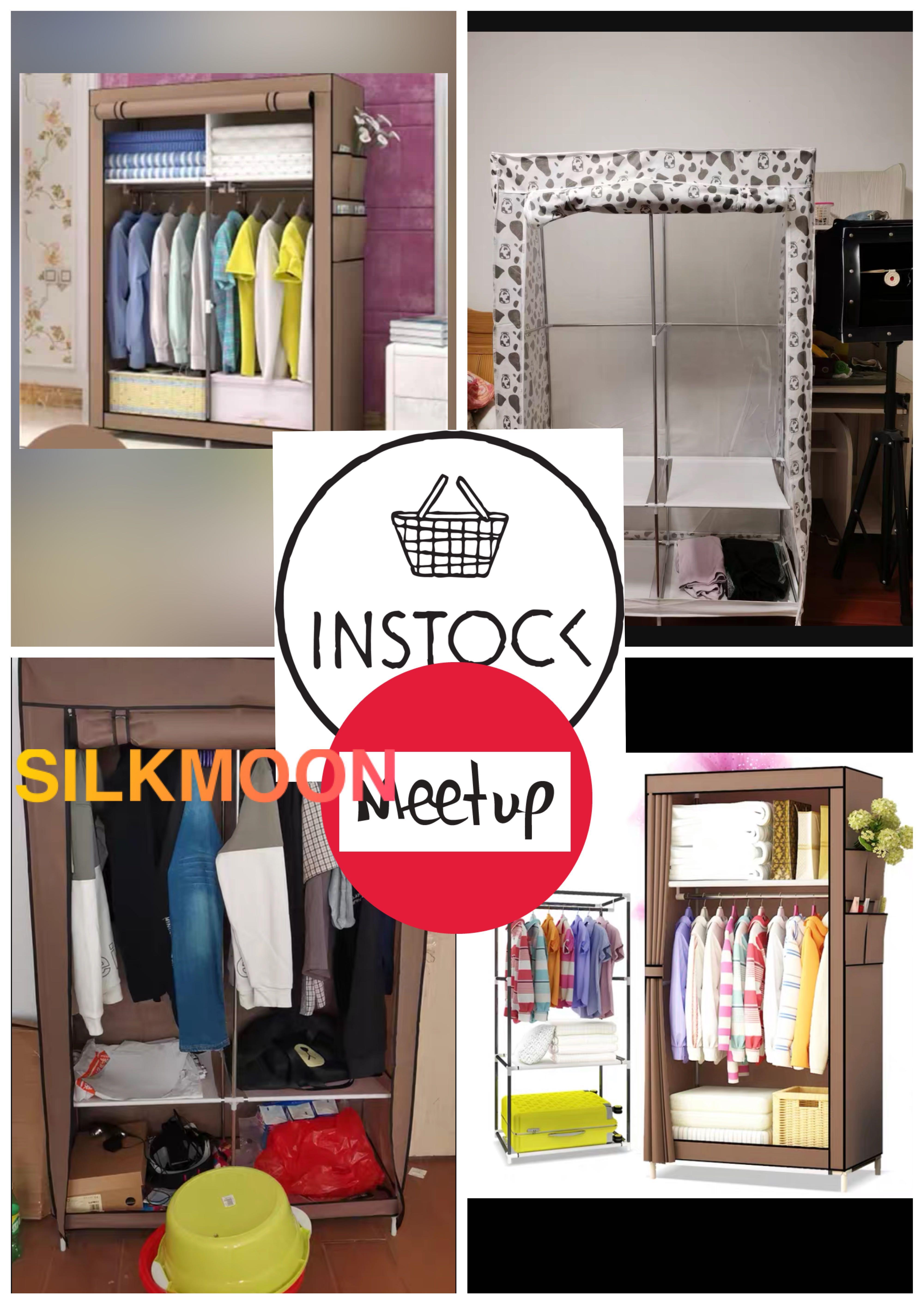 room 2 room 2 tier fabric storage shelf instructions on Instock Wardrobe Fabric Storage Cabinet Steel Furniture Others On Carousell