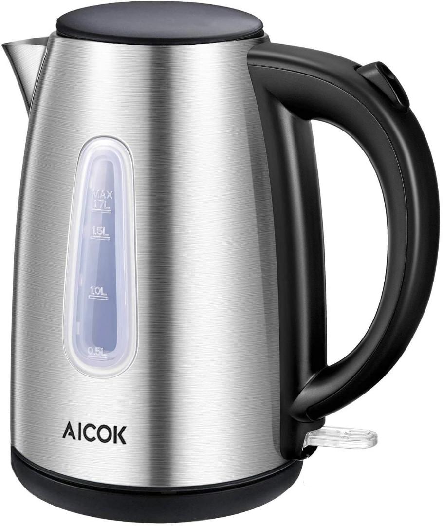 Aicok B0734RH4DH Electric Kettle 1.7L 3000W Cordless Kettle, Auto Shut-off,  BPA-Free, Bla