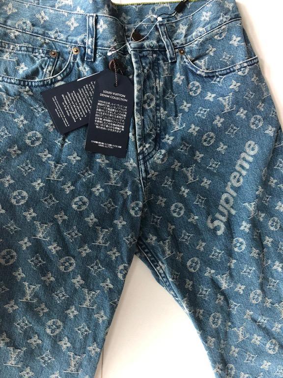 Limited Ed Louis Vuitton X Supreme Jeans, Men's Fashion, Bottoms, Jeans on  Carousell