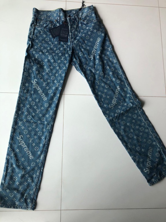 Limited Ed Louis Vuitton X Supreme Jeans, Men's Fashion, Bottoms, Jeans on  Carousell