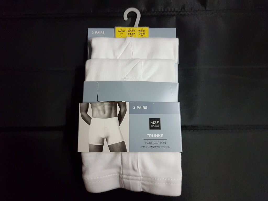 Men s White Underwear Marks Spencer cotton trunks