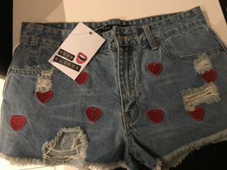 Neon blonde vintage denim shorts