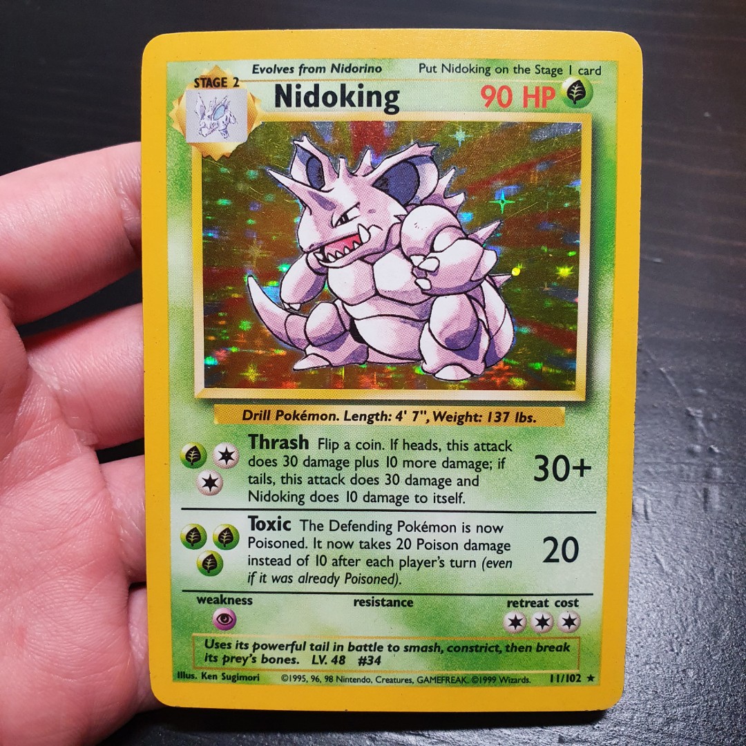 Nidoking - 11/102 - Holo Unlimited (Base Set Unlimited Singles) Pokemon TCG  Cards