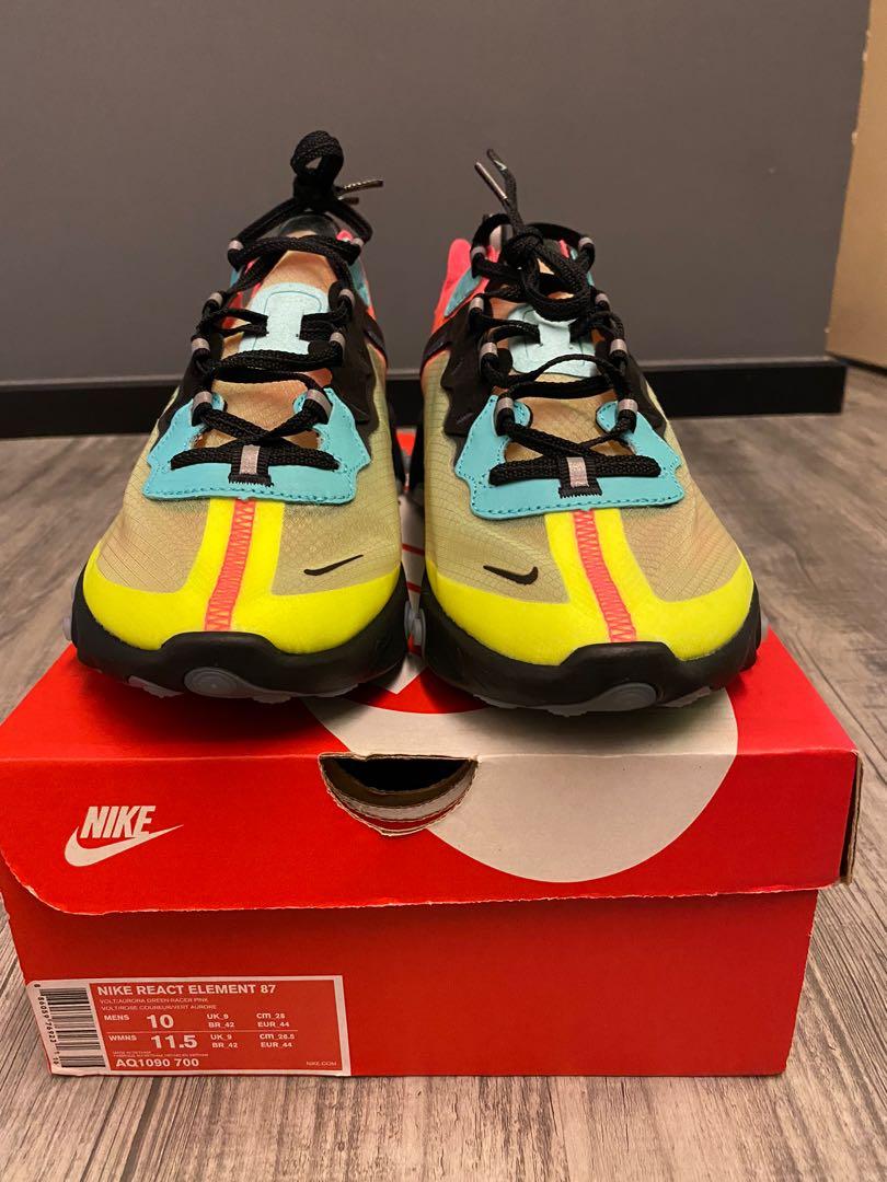 Nike React Element 87 Volt Racer Pink Men s Fashion Footwear Sneakers on Carousell