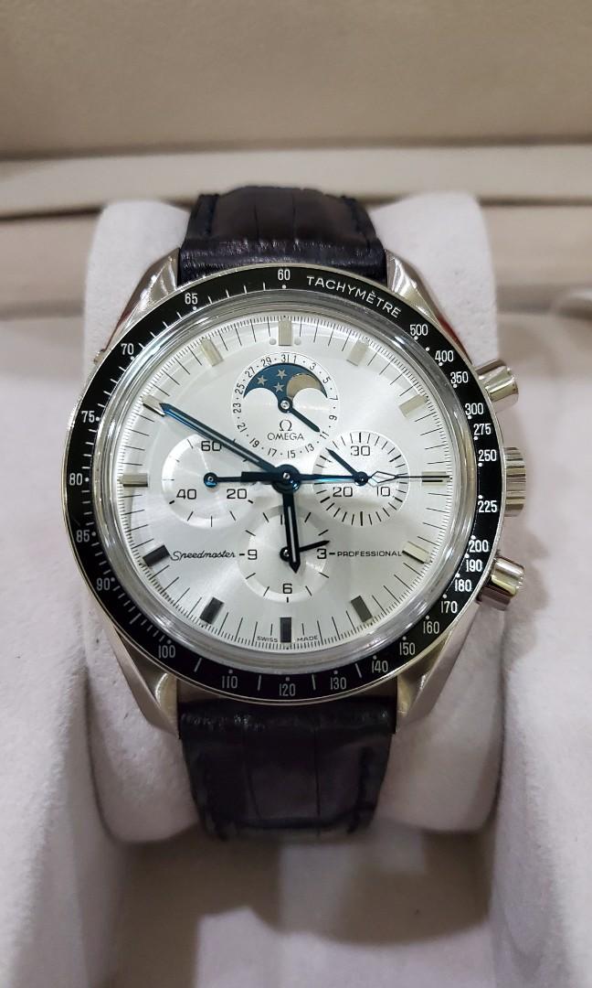Omega Speedmaster Moonwatch Moonphase 18K White Gold ref.3689.30