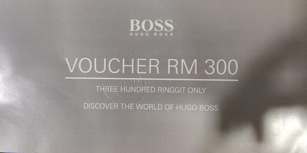 Pavilion HUGO BOSS RM300 VOUCHER, Tickets & Vouchers, Vouchers on Carousell