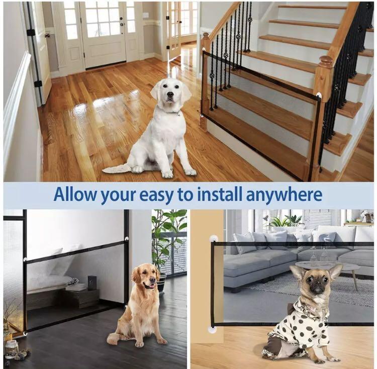 Pet Dog Gate Ingenious Mesh Dog Fence For Indoor and Outdoor Safe Pet Dog gate Safety Pet