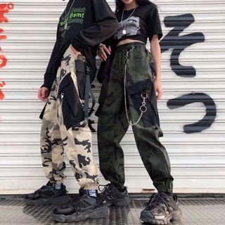 chained camo pants