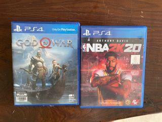 PS4 Used Game - NBA2K20 , GOD OF WAR 