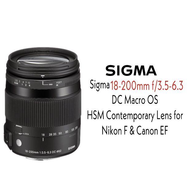 Sigma 18 0mm F3 5 6 3 Dc Macro Os Hsm Contemporary Lens For Nikon F Canon Ef Photography Lenses On Carousell