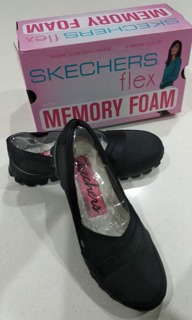 skechers flex memory foam black