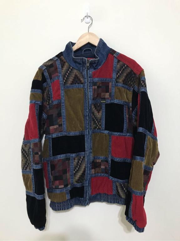 已出售Supreme 2018 FW corduroy patchwork denim jacket M, 他的時尚