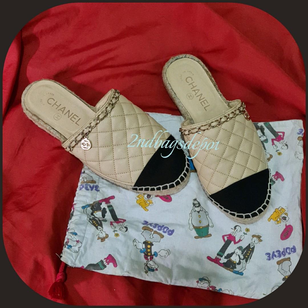chanel open toe espadrilles