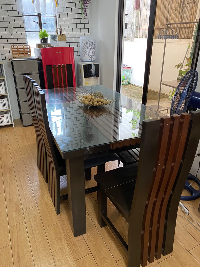 Tagaytay DINING TABLE 6 seater WOOD MAKAPAL, Furniture & Home Living