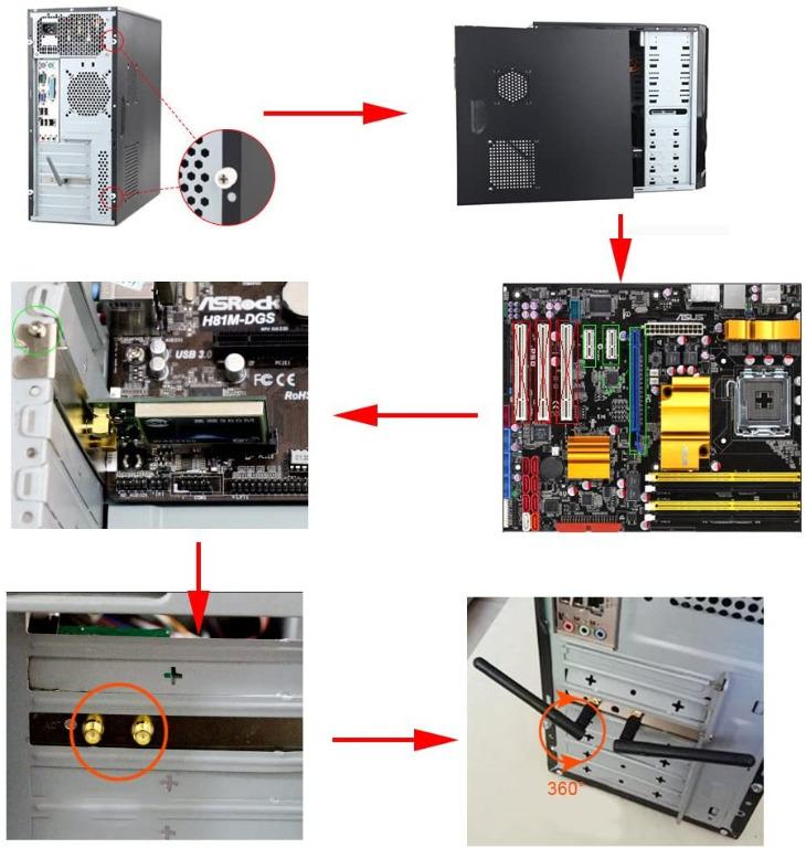 Ubit AC 1200Mbps Bluetooth WiFi Card,Wireless WiFi PCIe Network Adapter