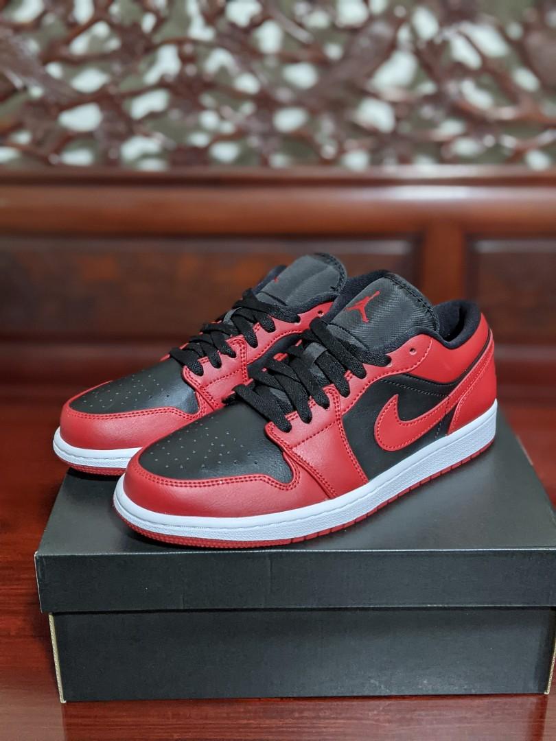 Us 9 Jordan 1 Low Reverse Bred Men S Fashion Footwear Sneakers On Carousell