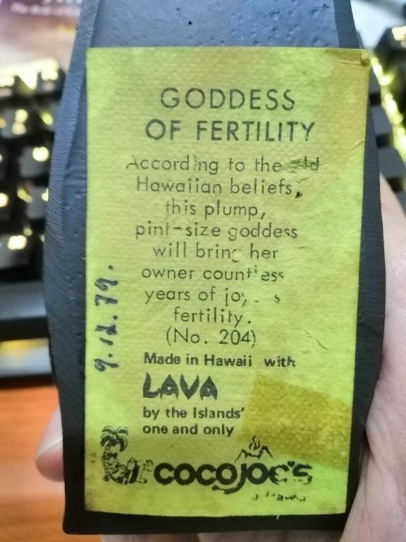 Vintage Goddess of Fertility Hawaiian Lava Tiki Statue 1979, Furniture