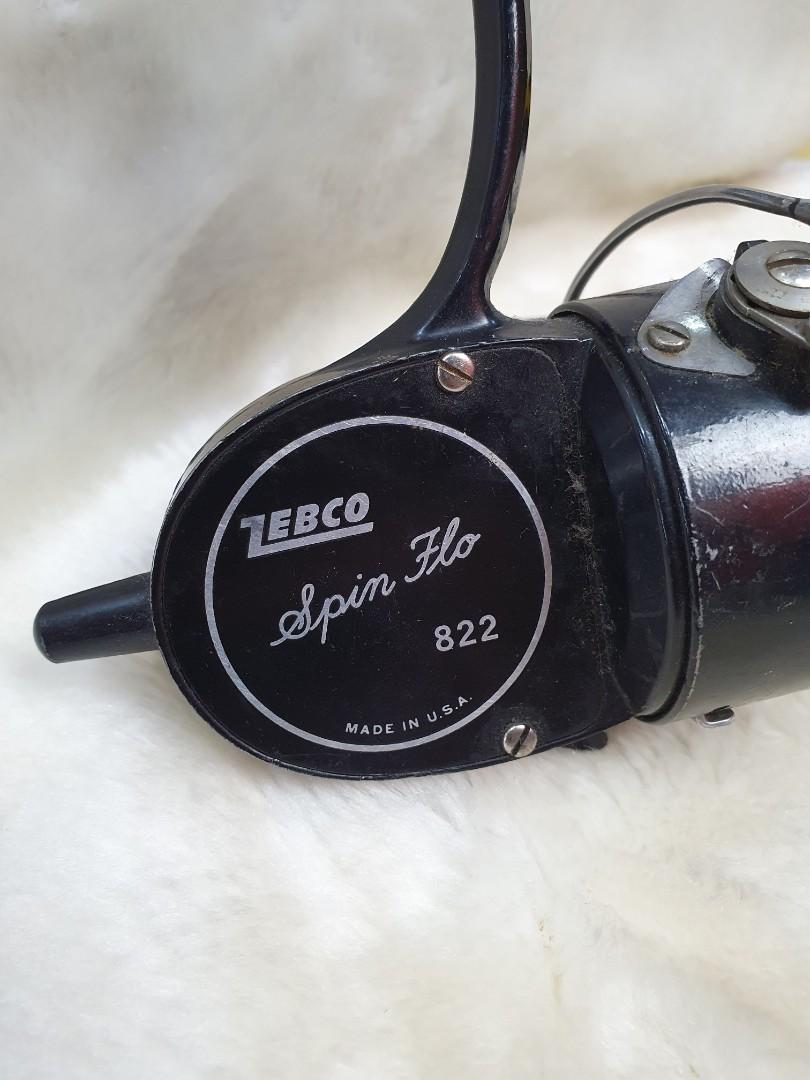 VINTAGE ZEBCO SPIN FLO 822 SPINNING REEL BLACK Made in USA