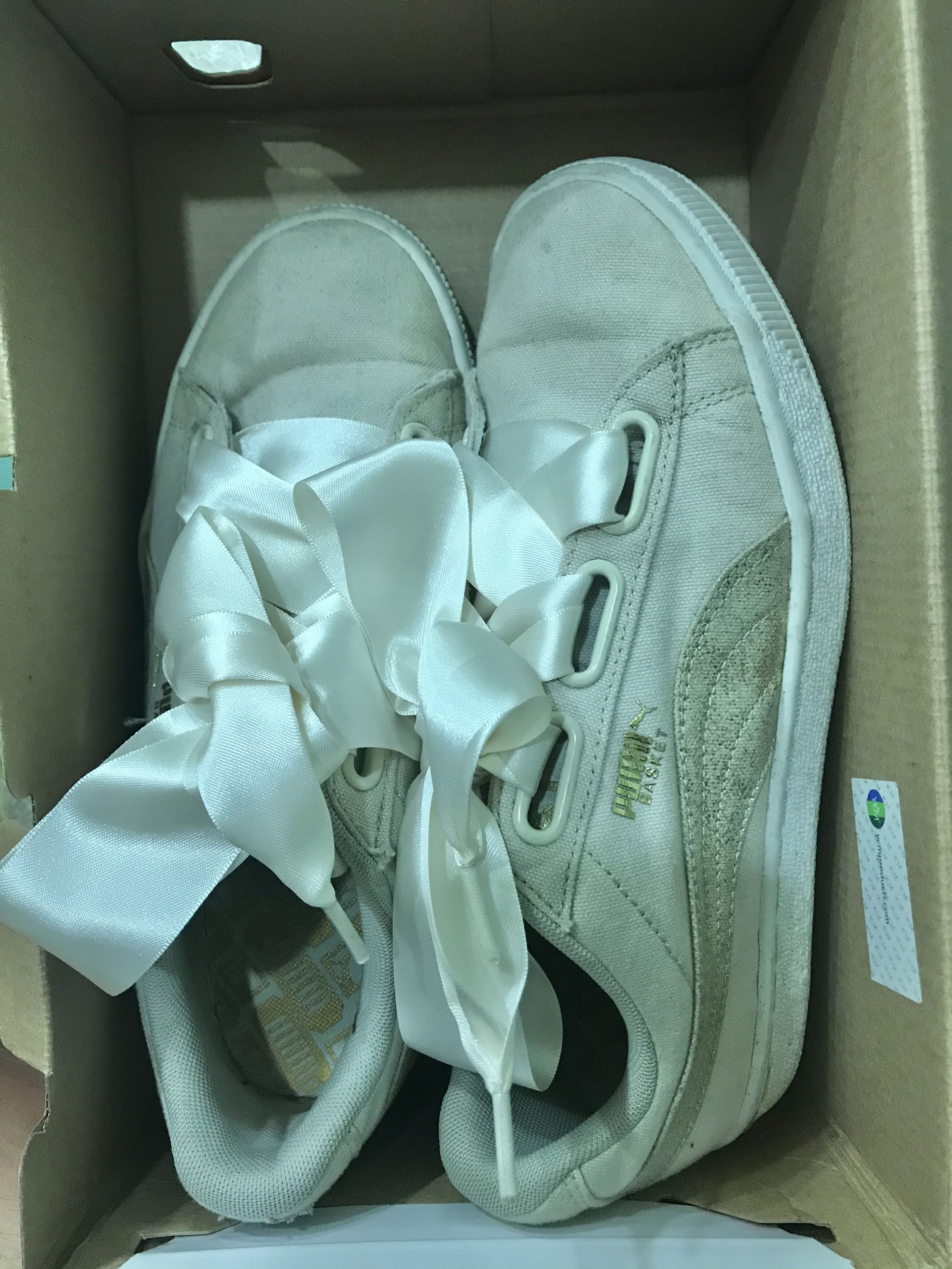 puma basket white gold