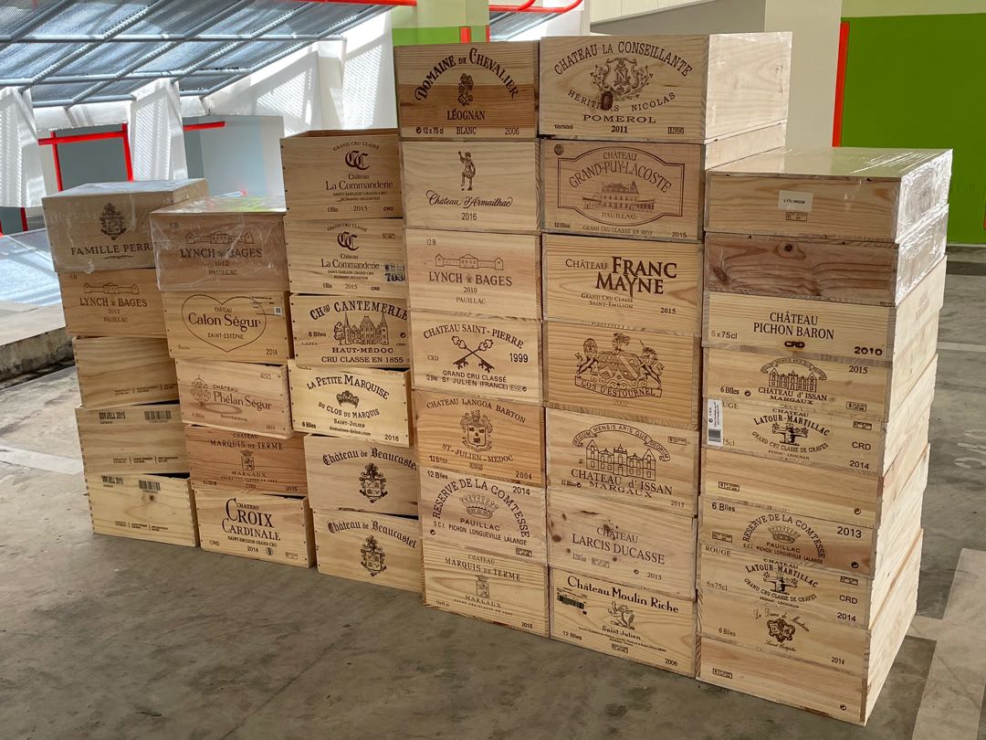 Wooden Crates / Wine Crates / Wooden Wine Box / Wine Box, Furniture & Home  Living, Home Improvement & Organisation, Storage Boxes & Baskets On  Carousell