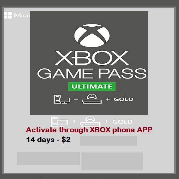 Xbox Live Game Pass Ultimate 14 Day Toys Games Video Gaming In Game Products On Carousell