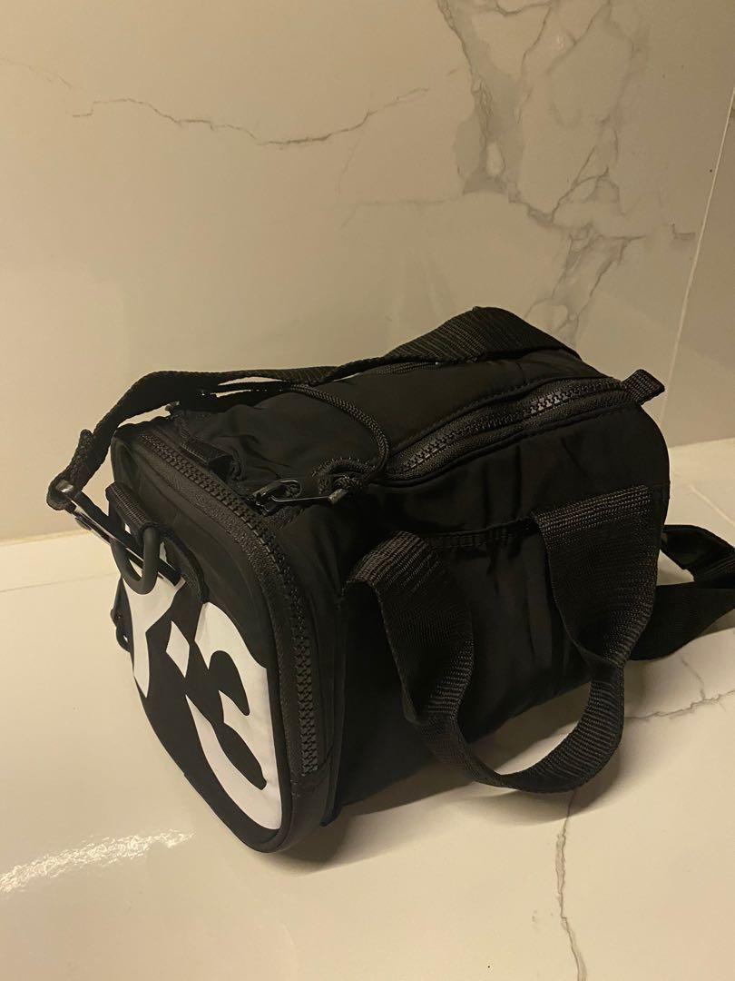 Y-3 Yohji Yamamoto Mini Gym Bag in Black & Core White, Luxury