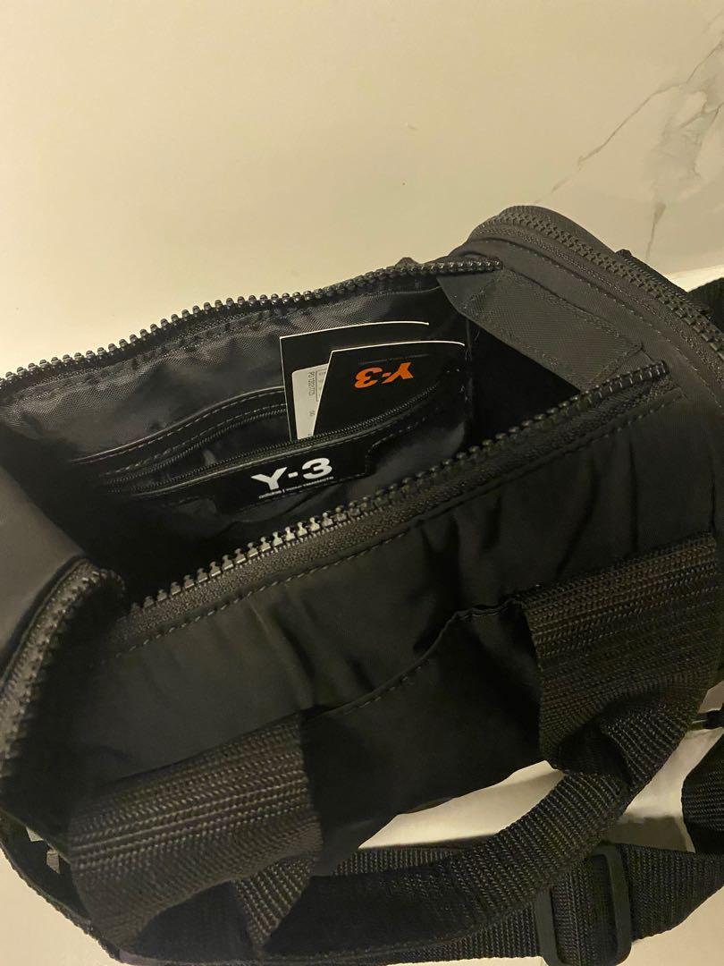 Y-3 Yohji Yamamoto Mini Gym Bag in Black & Core White, Luxury