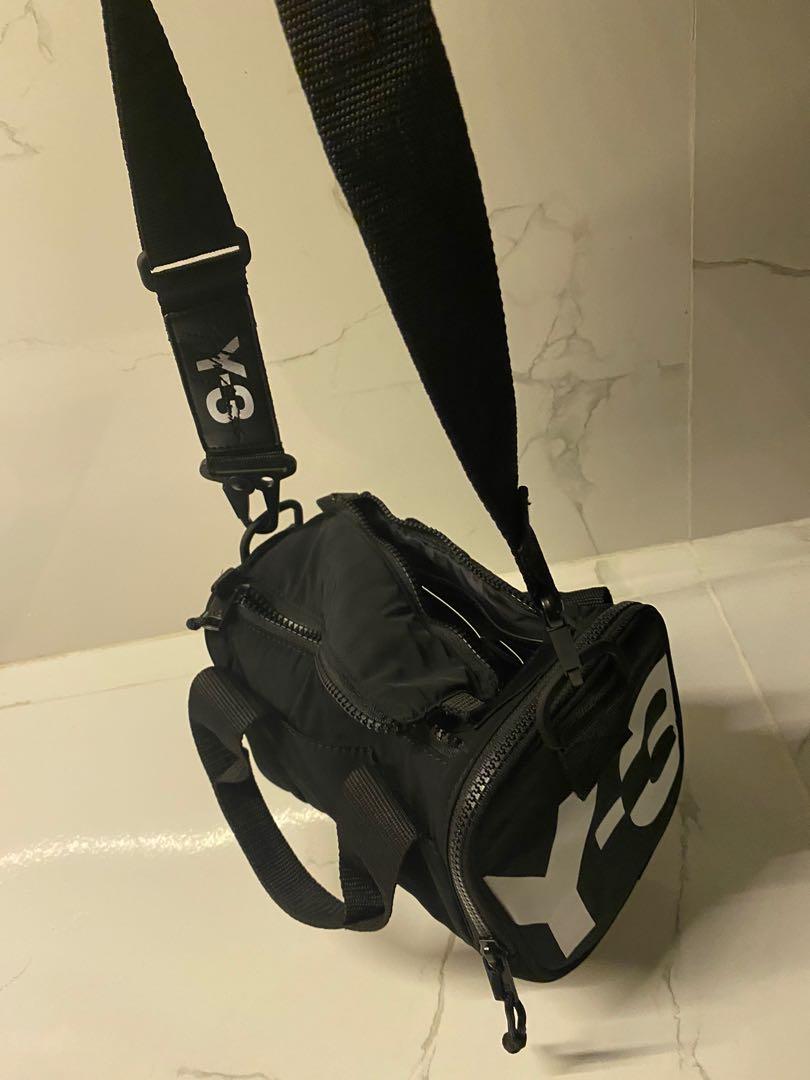 Y-3 Yohji Yamamoto Mini Gym Bag in Black & Core White, Luxury