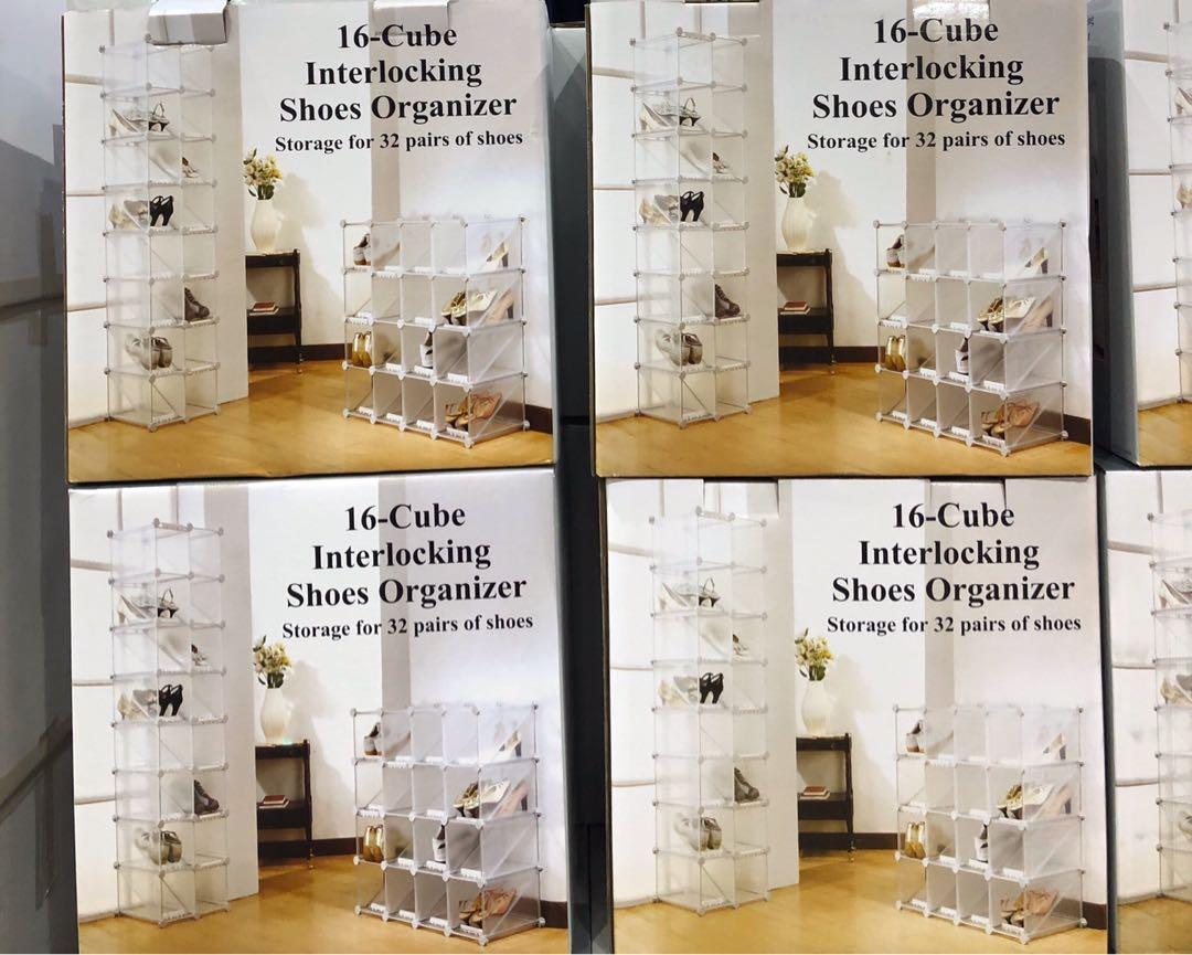 16 cube interlocking shoe organizer hot sale