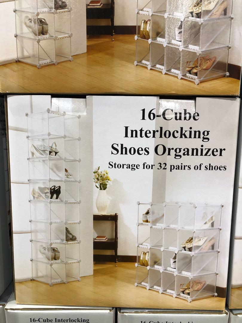 16 cube interlocking shoe organizer 2025