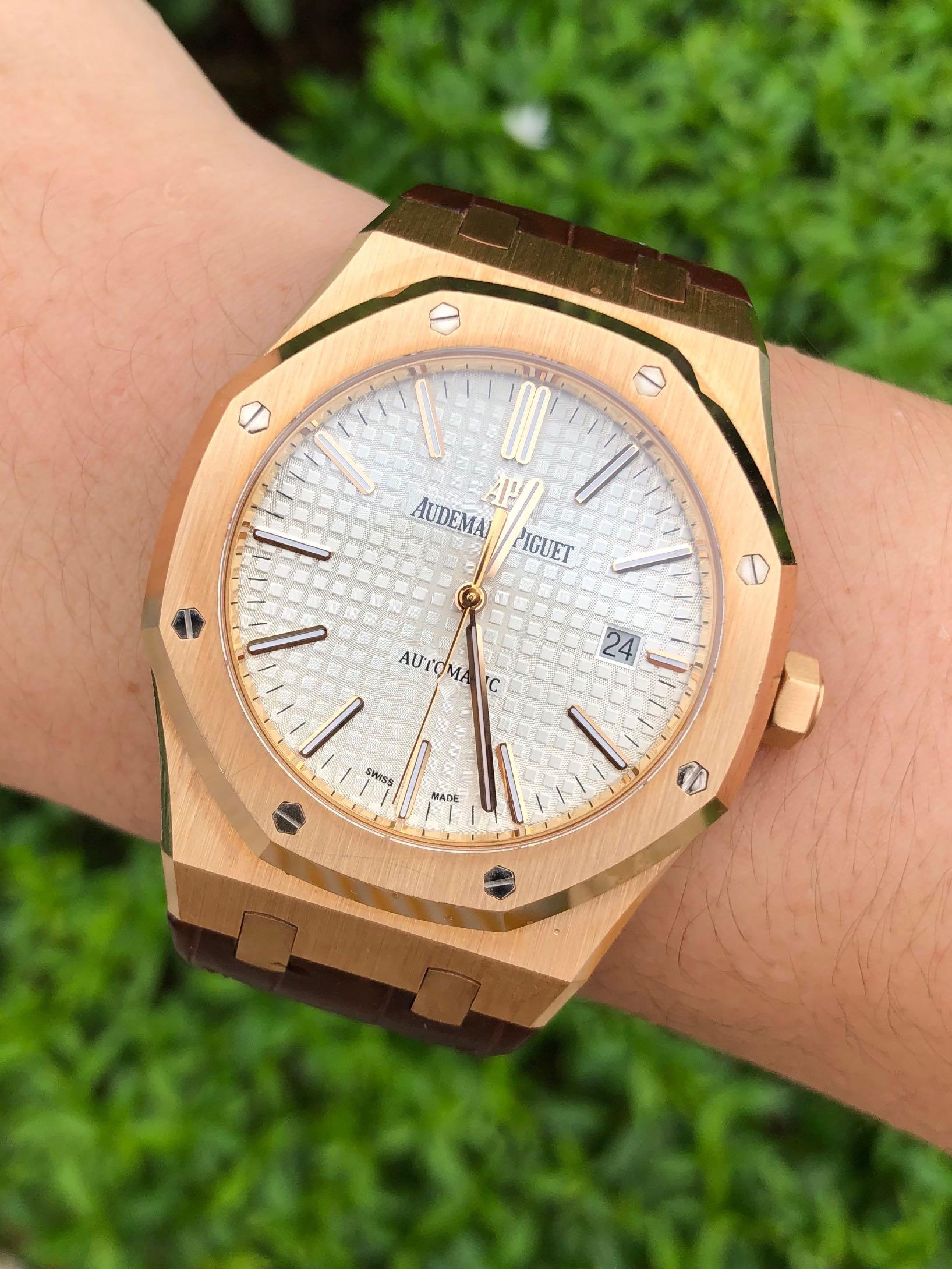 ap 15400 rose gold white dial