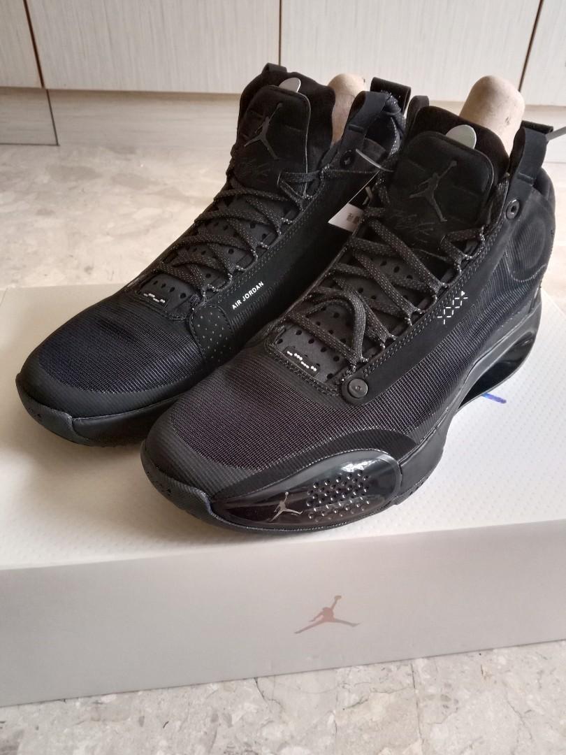 Air Jordan 34 Black Cats Men S Fashion Footwear Sneakers On Carousell