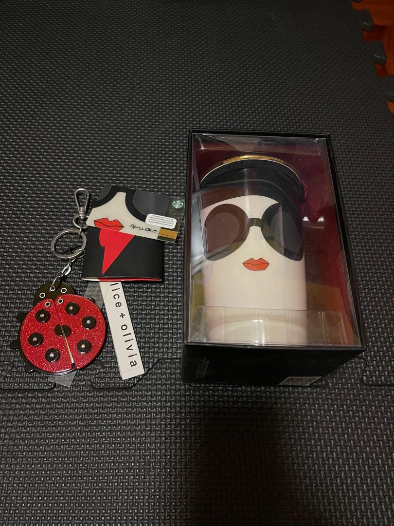 Alice Olivia Starbucks mug Starbucks card and Keychain Food