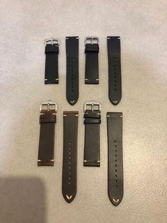 Assorted Watch leather straps 22mm