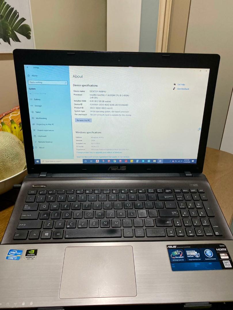 Asus K55vj Intel Core I7 Windows 10 Pro Electronics Computers Laptops On Carousell