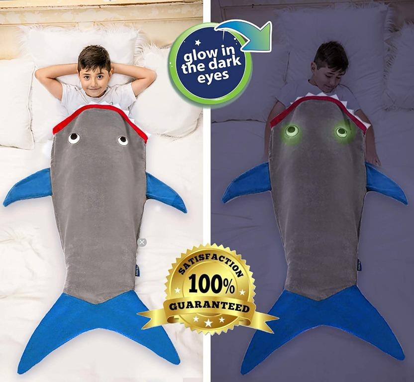 Glow in the dark shark blanket top