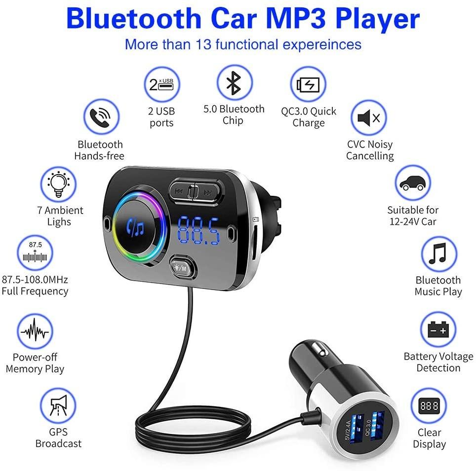 Bluetooth Car Charger BC49BQ Wireless Bluetooth Car Kit Fast