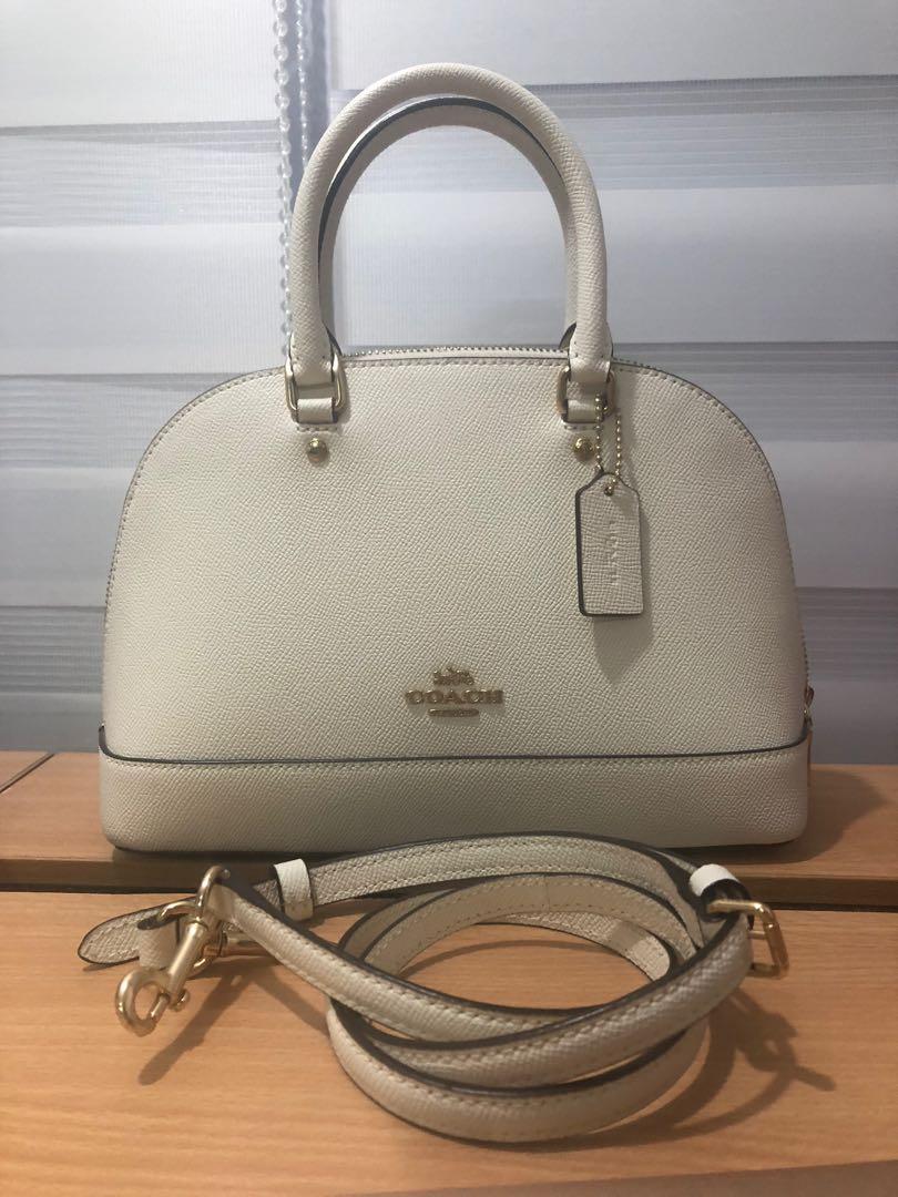 Coach mini Sierra TOP handle bag detachable sling crossbody strap white
