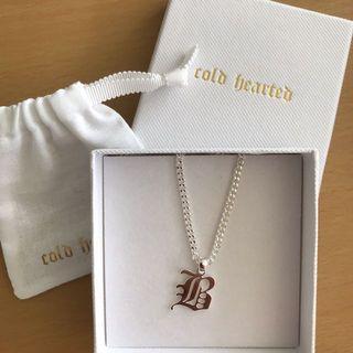 Cold Hearted necklace, Old English Letter ‘B’