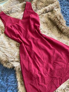 Dark Red Vneck Dress (fits s-m)