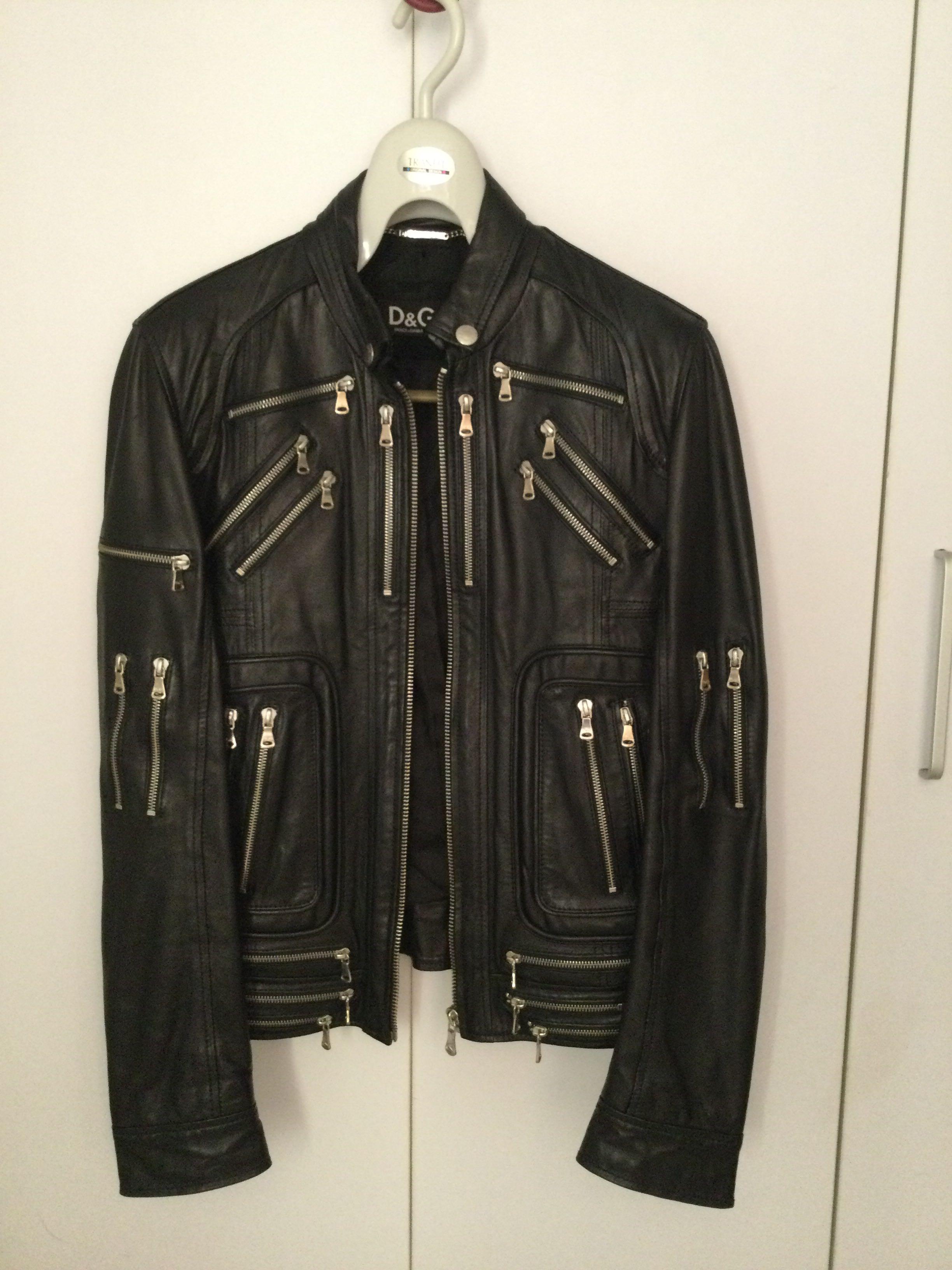leather jacket d&g price
