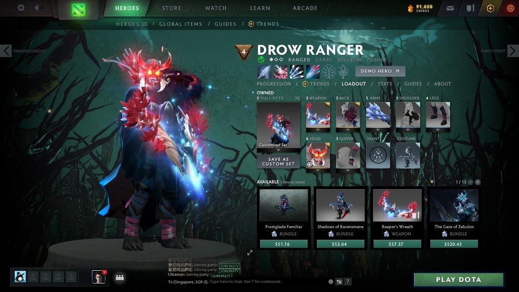 Dota 2 sets (Category: Game Gift Cards & Accounts) located in Singapore. Submitted by will_wong (Listing ID 1051014621, Image 2). Description: Selling all these sets offer me pls tags : dota 2 items dota 2 account dota 2 inventory dota 2 arcana .