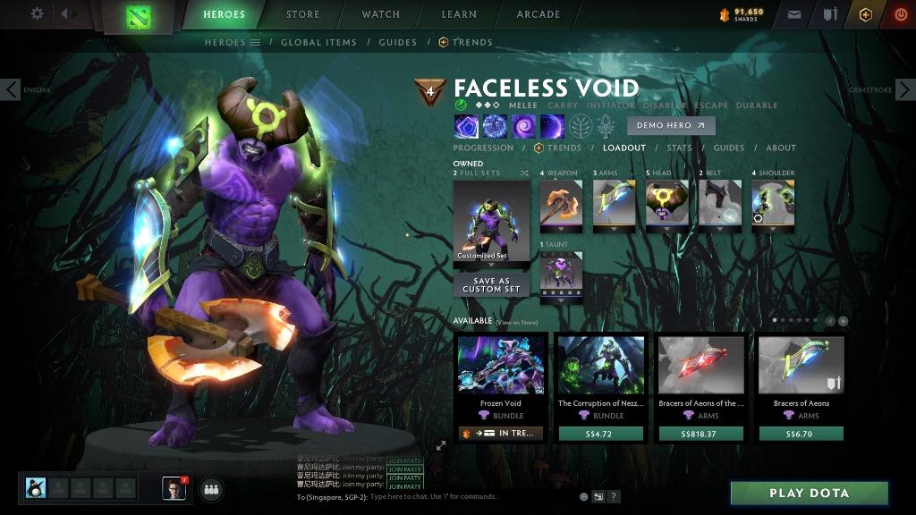 Dota 2 sets (Category: Game Gift Cards & Accounts) located in Singapore. Submitted by will_wong (Listing ID 1051014621, Image 1). Description: Selling all these sets offer me pls tags : dota 2 items dota 2 account dota 2 inventory dota 2 arcana .