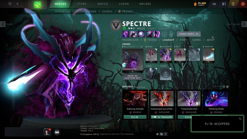 Dota 2 sets (Category: Game Gift Cards & Accounts) located in Singapore. Submitted by will_wong (Listing ID 1051014621, Image 3). Description: Selling all these sets offer me pls tags : dota 2 items dota 2 account dota 2 inventory dota 2 arcana .