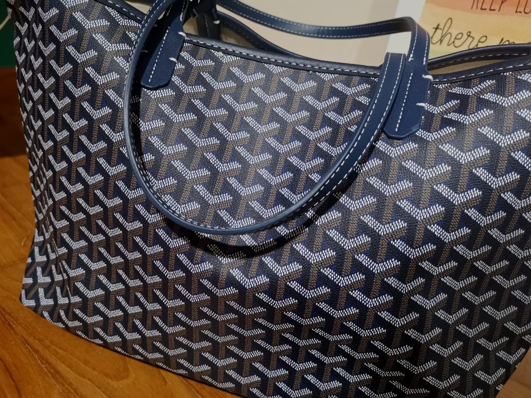 goyard tote bag navy blue