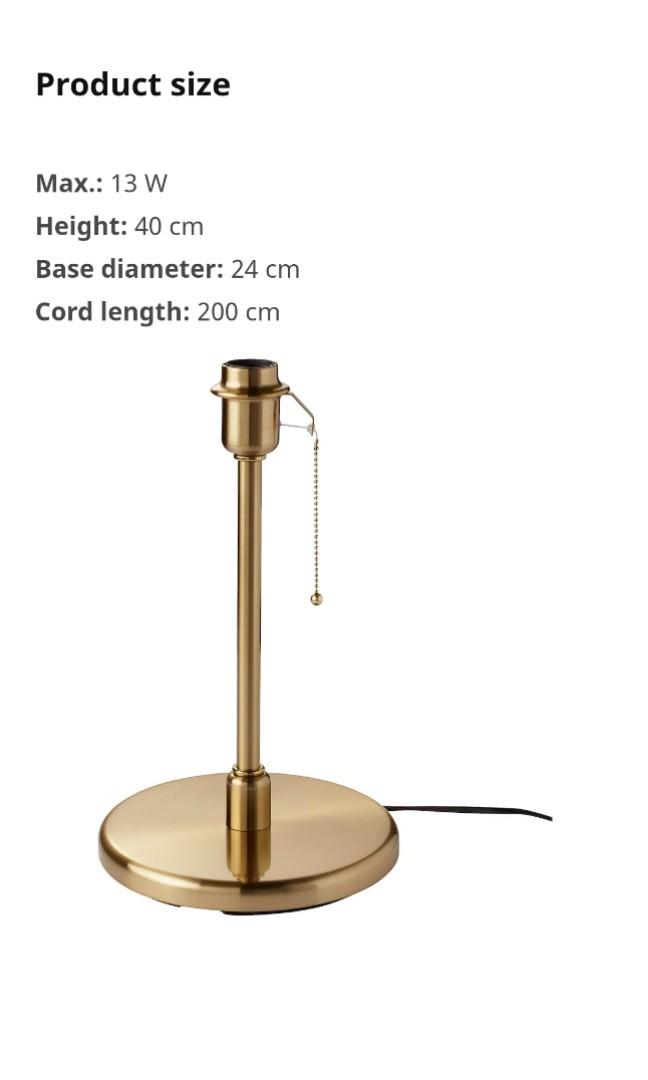 Ikea gold lamp hotsell base