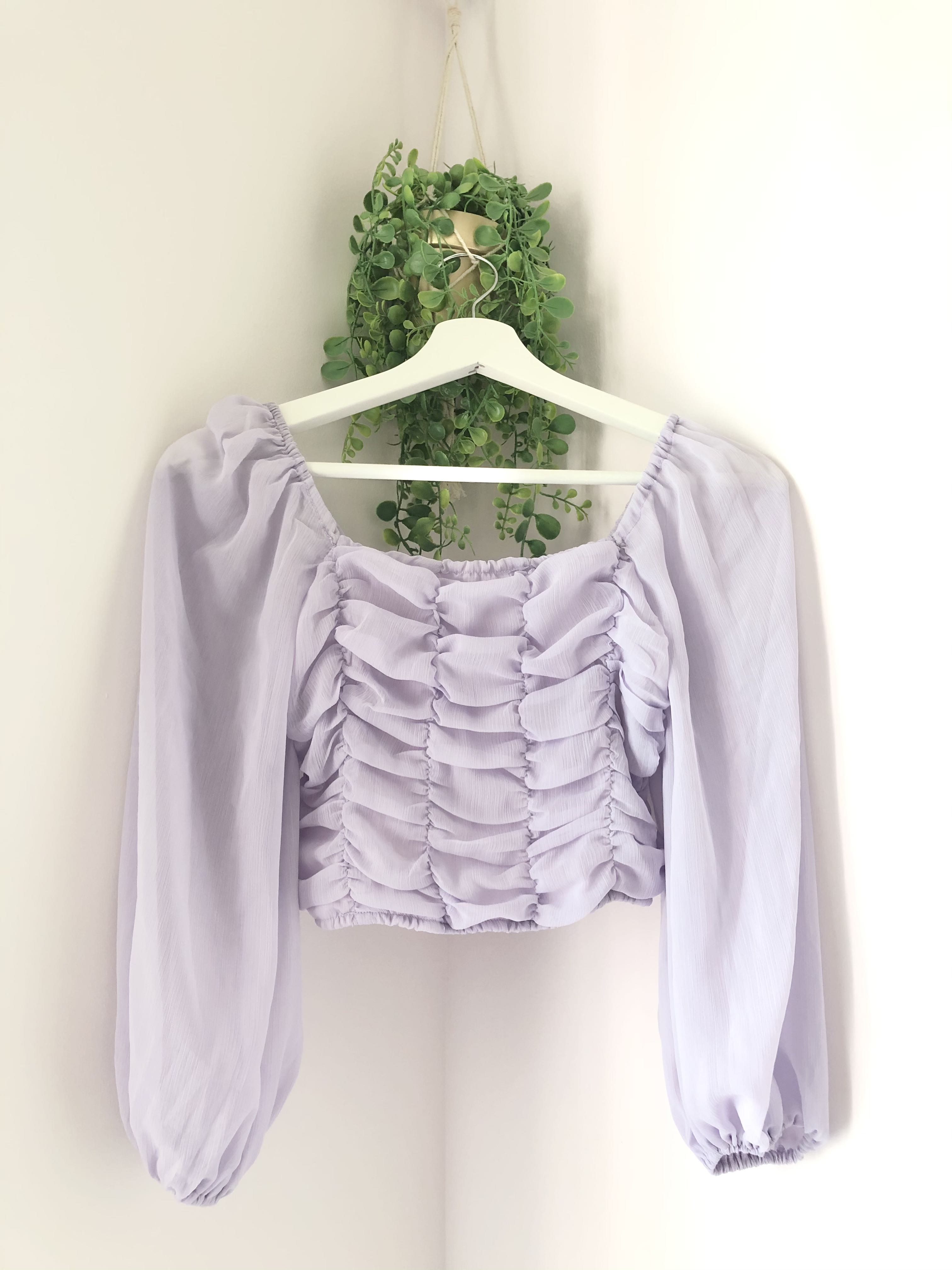 lilac ruched top