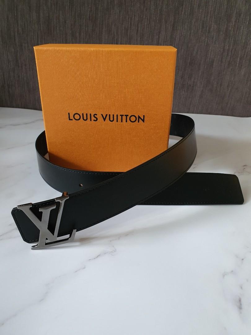 Louis Vuitton LV Initiales Reversible Belt Reverse Monogram Eclipse Canvas  Wide Gray 192969147